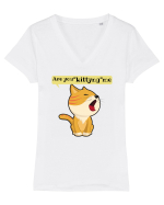 Pentru Iubitorii de Pisici  Tricou mânecă scurtă guler V Damă Evoker