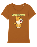 Pentru Iubitorii de Pisici  Tricou mânecă scurtă guler larg fitted Damă Expresser