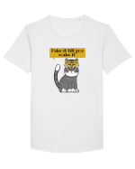 Pentru Iubitorii de Pisici  Tricou mânecă scurtă guler larg Bărbat Skater