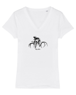 pedala #3 Tricou mânecă scurtă guler V Damă Evoker