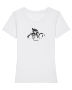 pedala #3 Tricou mânecă scurtă guler larg fitted Damă Expresser