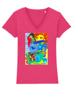 Star Tricou mânecă scurtă guler V Damă Evoker