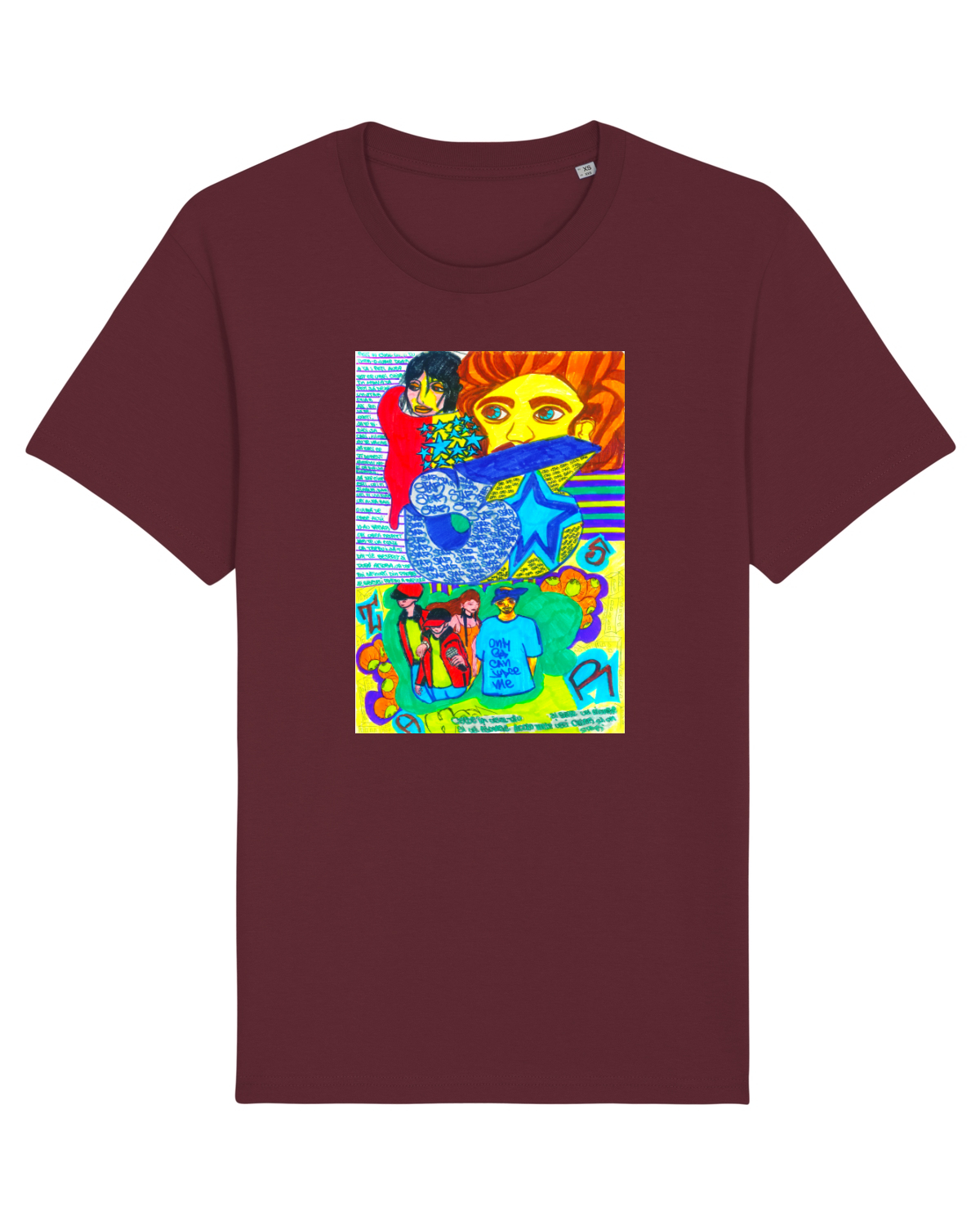 Tricou mânecă scurtă Unisex Rocker Burgundy