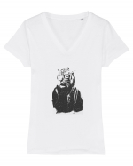 Cool Funky  Tigre Tricou mânecă scurtă guler V Damă Evoker