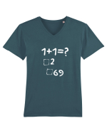 1+1=? Tricou mânecă scurtă guler V Bărbat Presenter