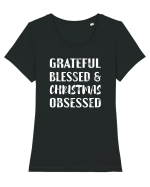 Christmas obsessed Tricou mânecă scurtă guler larg fitted Damă Expresser