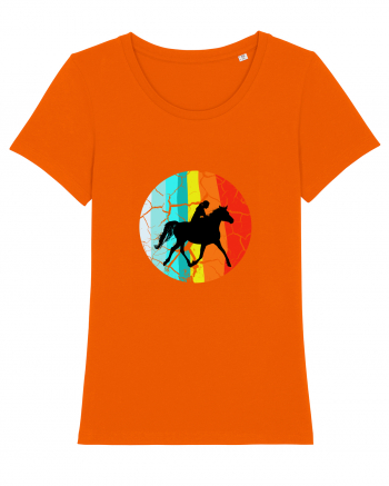 Retro Horse Riding Desugn Bright Orange