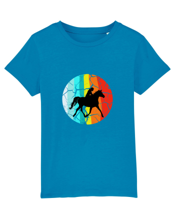 Retro Horse Riding Desugn Azur