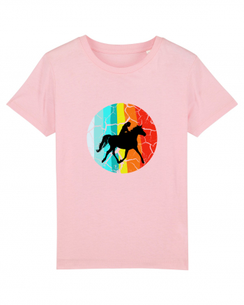 Retro Horse Riding Desugn Cotton Pink