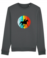 Retro Horse Riding Desugn Bluză mânecă lungă Unisex Rise