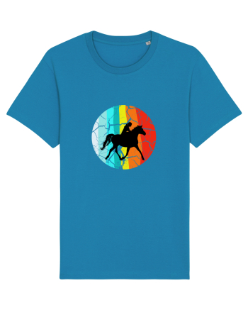 Retro Horse Riding Desugn Azur