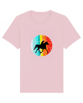Retro Horse Riding Desugn Cotton Pink