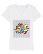 Romengleza Tricou mânecă scurtă guler V Damă Evoker