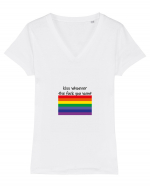 LGBT Kiss Design Tricou mânecă scurtă guler V Damă Evoker