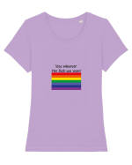 LGBT Kiss Design Tricou mânecă scurtă guler larg fitted Damă Expresser