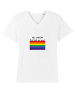 LGBT Kiss Design Tricou mânecă scurtă guler V Bărbat Presenter