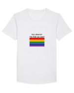 LGBT Kiss Design Tricou mânecă scurtă guler larg Bărbat Skater