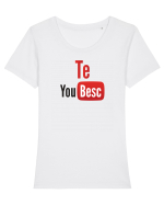 Te YouBESC Tricou mânecă scurtă guler larg fitted Damă Expresser