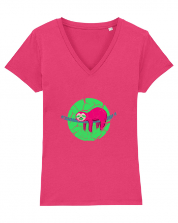 Vintage Lazy Sloth Design Raspberry