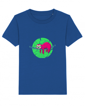 Vintage Lazy Sloth Design Majorelle Blue