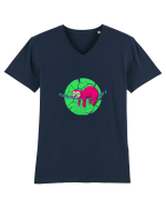 Vintage Lazy Sloth Design Tricou mânecă scurtă guler V Bărbat Presenter