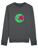 Vintage Lazy Sloth Design Bluză mânecă lungă Unisex Rise