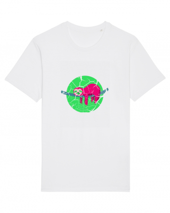 Vintage Lazy Sloth Design White