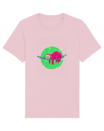 Vintage Lazy Sloth Design Cotton Pink