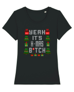 Yeah It's X-Mas Bitch Tricou mânecă scurtă guler larg fitted Damă Expresser