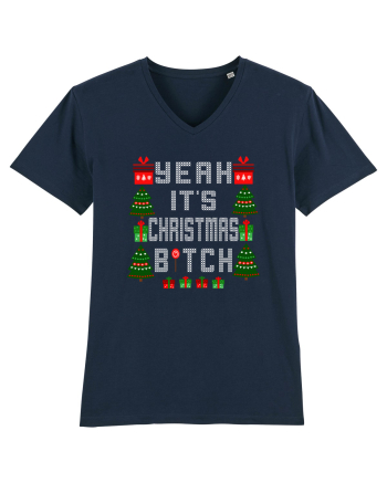 Yeah It's Christmas Bitch French Navy