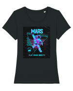 Flat Mars Society Tricou mânecă scurtă guler larg fitted Damă Expresser