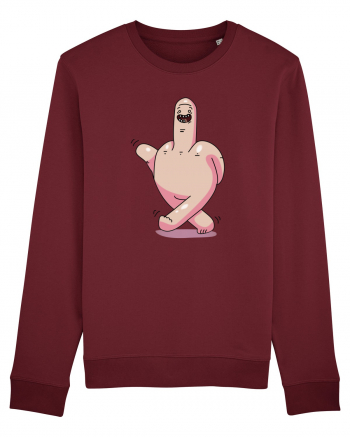 flip off man Burgundy