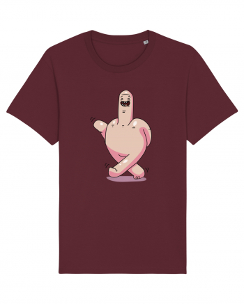 flip off man Burgundy