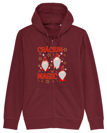 Craciun magic cu gnomi Burgundy
