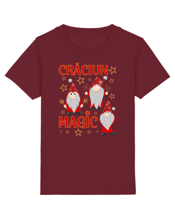 Craciun magic cu gnomi Burgundy