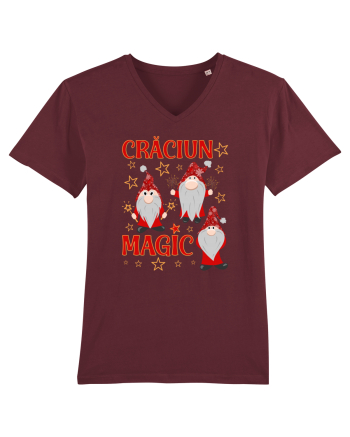Craciun magic cu gnomi Burgundy