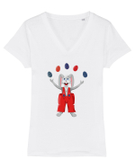 Iepure jongler Tricou mânecă scurtă guler V Damă Evoker