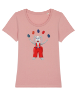 Iepure jongler Tricou mânecă scurtă guler larg fitted Damă Expresser