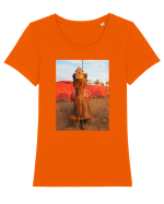 Orange Cab Design Tricou mânecă scurtă guler larg fitted Damă Expresser