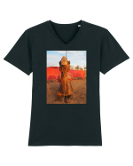 Orange Cab Design Tricou mânecă scurtă guler V Bărbat Presenter