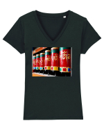 Praying Wheels Design Tricou mânecă scurtă guler V Damă Evoker