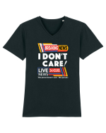 Ultimile stiri! Nu-mi pasa! Breaking news I don't care Tricou mânecă scurtă guler V Bărbat Presenter