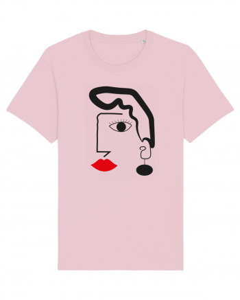 Face Design Cotton Pink