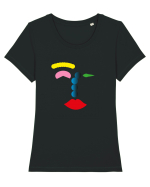 Funky Face Design Tricou mânecă scurtă guler larg fitted Damă Expresser