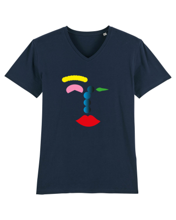 Funky Face Design French Navy