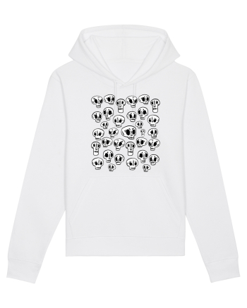 Funny Halloween Skulls White