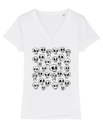 Funny Halloween Skulls White