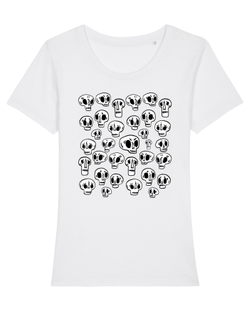Funny Halloween Skulls White