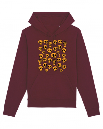 Funny Halloween Skulls Burgundy