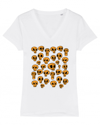 Funny Halloween Skulls White